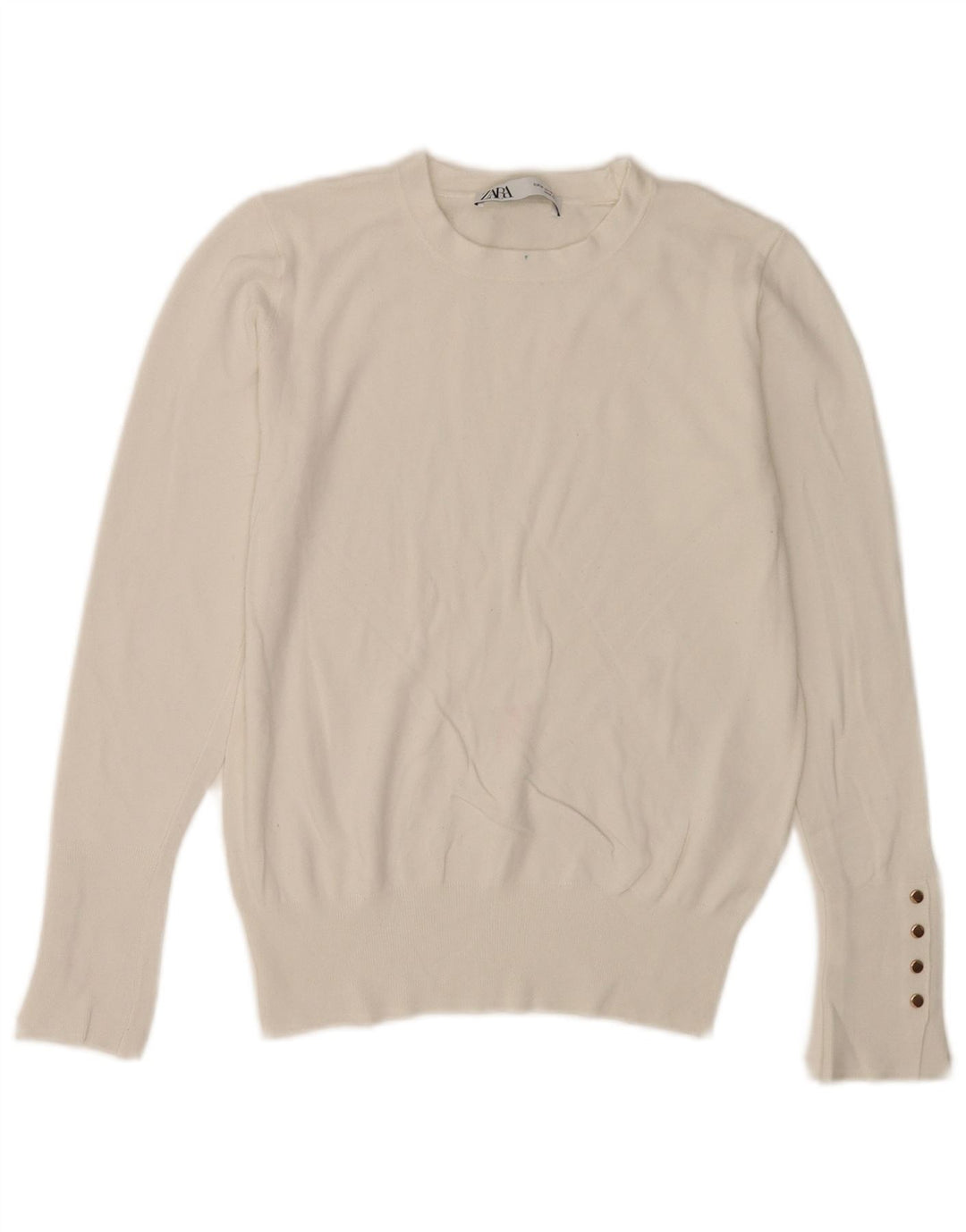 Maglione maglione girocollo da donna Zara UK 12 bianco medio