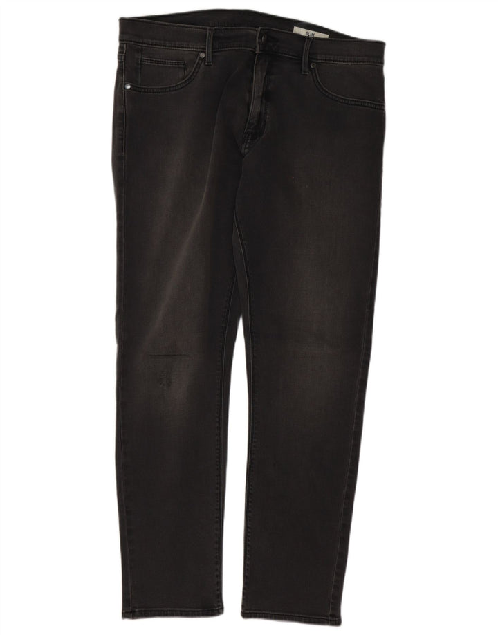Marks & Spencer Mens Slim Jeans W36 L31 Grey Cotton