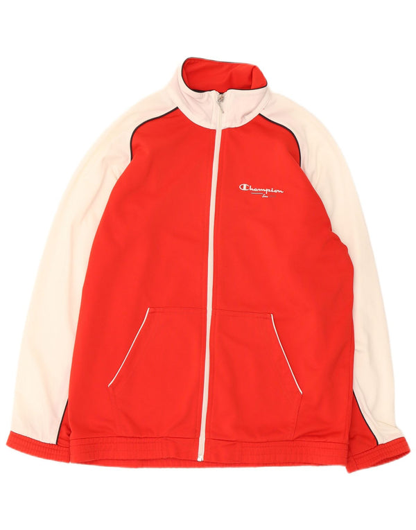 Jaqueta de treino Champion Boys 13-14 anos XL vermelho colorblock poliéster