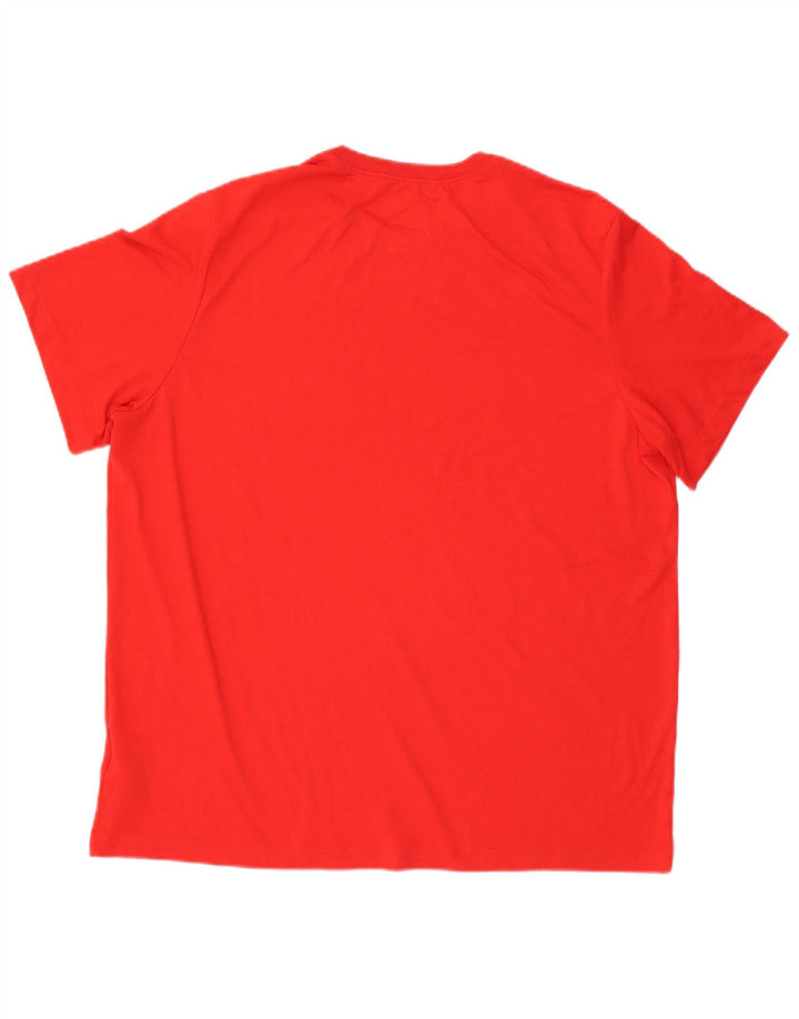 NIKE Mens Dri Fit Graphic T-Shirt Top 2XL Red Polyester