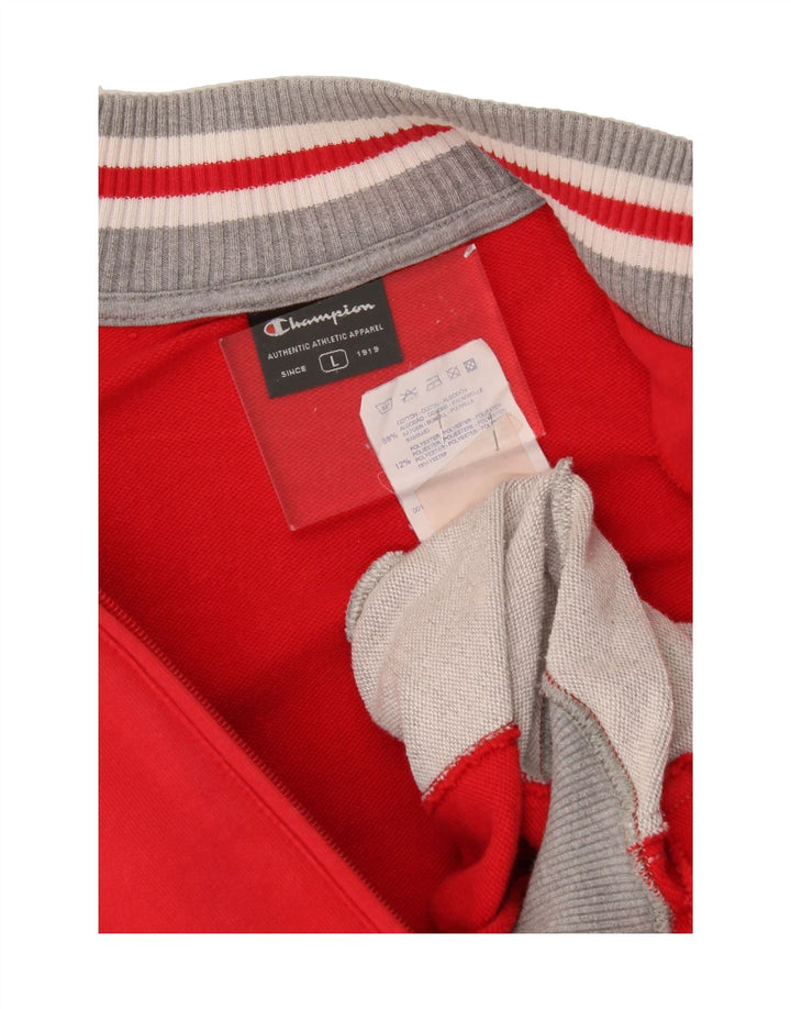 CHAMPION Mens Tracksuit Top Jacket Large Red Colourblock Polyester Vintage Champion and Second-Hand Champion from Messina Hembry 