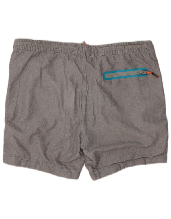 Pantaloncini da bagno grafici da uomo Superdry grandi in poliestere grigio