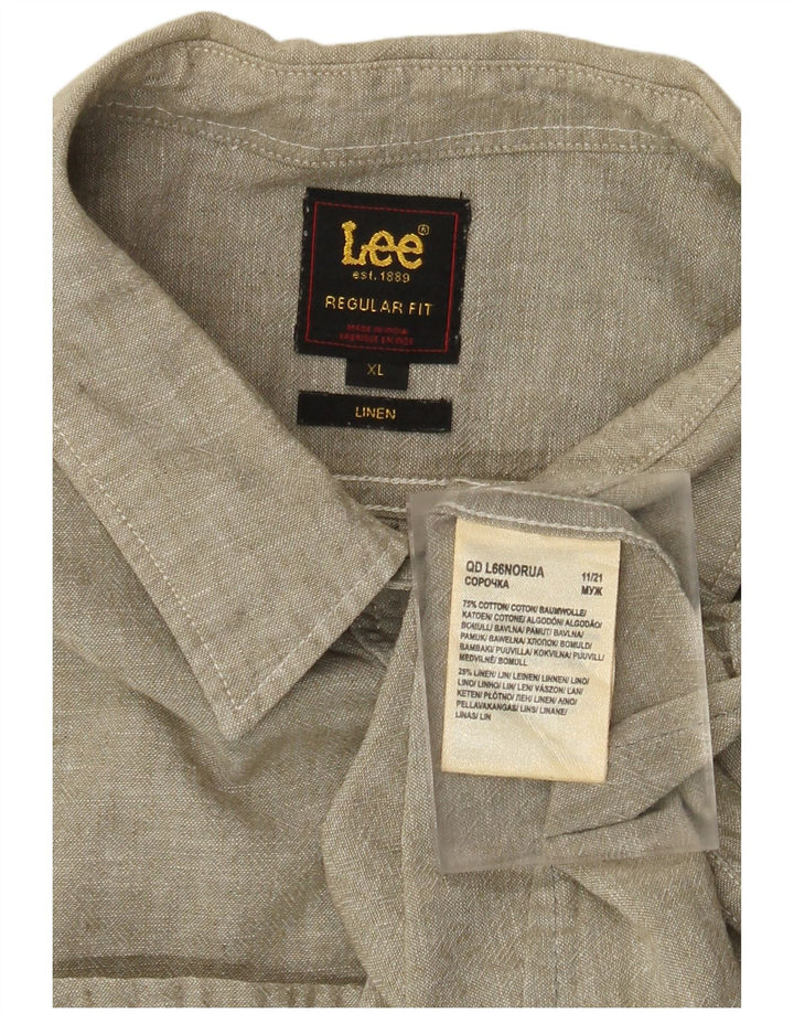 Lee Mens Regular Fit Shirt XL Green Cotton