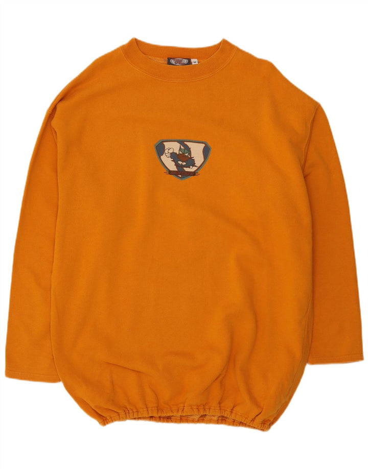 NIDECKER Womens Graphic Sweatshirt Jumper Medium Orange Cotton Retro