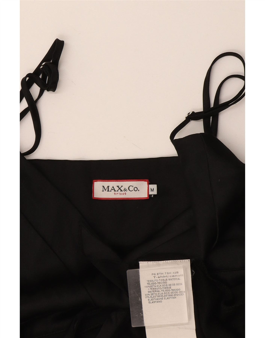Max & Co. Womens Crop Cami Top UK 12 Medium Black Silk