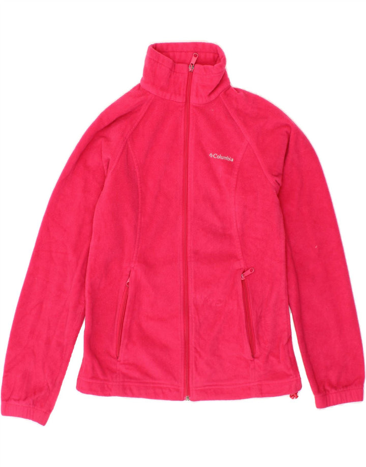 COLUMBIA Womens Fleece Jacket UK 10 Small Pink Polyester Vintage Columbia and Second-Hand Columbia from Messina Hembry 