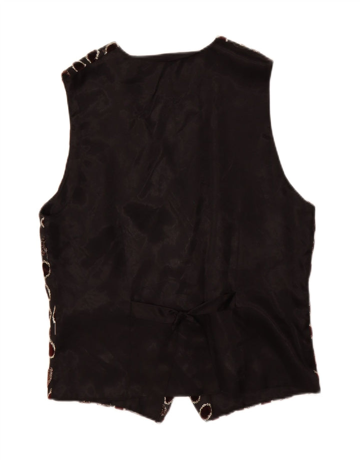 YOUR SIXTH SENSE Womens Waistcoat EU 38 Medium Black Geometric Acetate Vintage Your Sixth Sense and Second-Hand Your Sixth Sense from Messina Hembry 