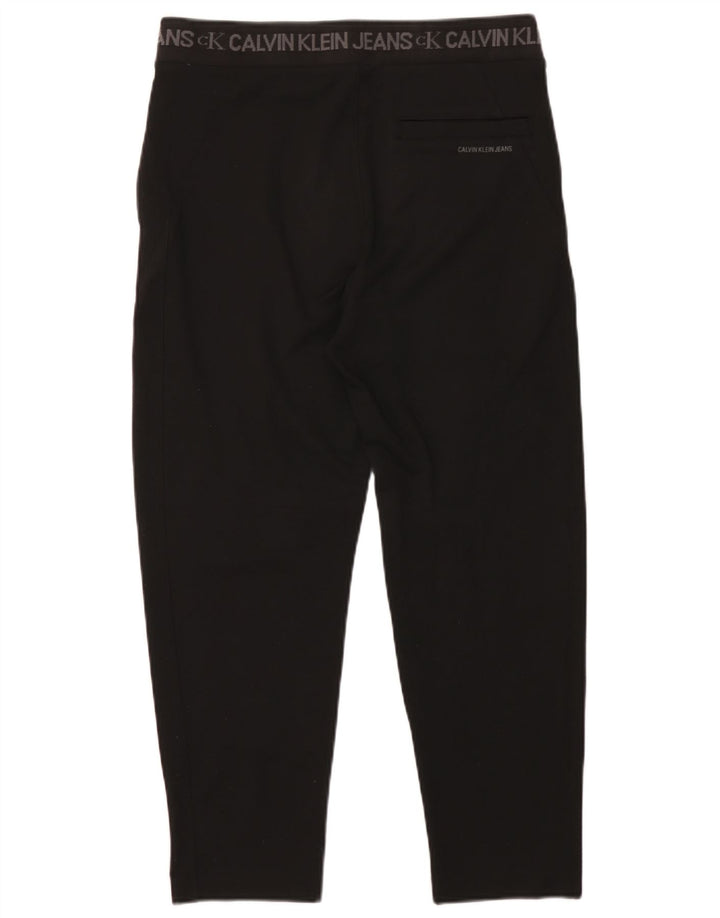 Calvin Klein Mens Graphic Cropped Trousers Medium W32 L25 Black Polyester
