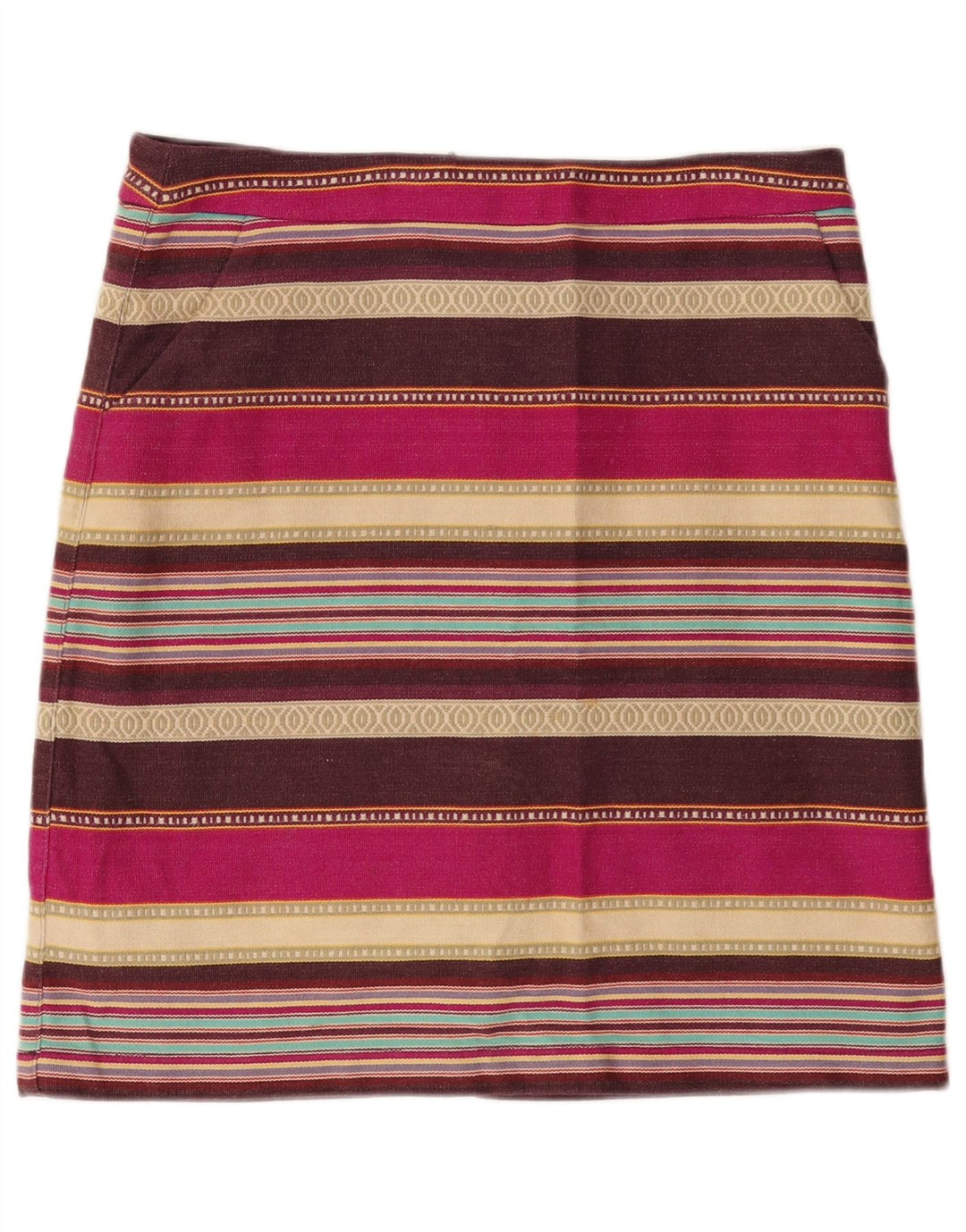 Minigonna da donna White Stuff UK 12 media W32 cotone a righe multicolore