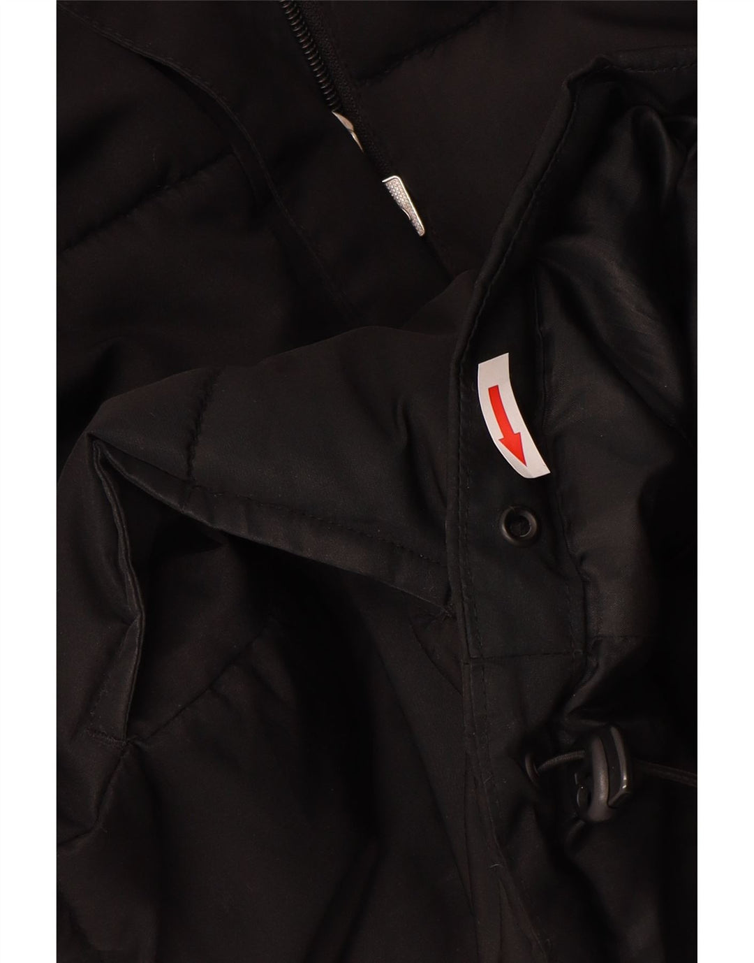 Ellesse Veste matelassée à capuche surdimensionnée pour femme UK 8 Small Noir Polyester