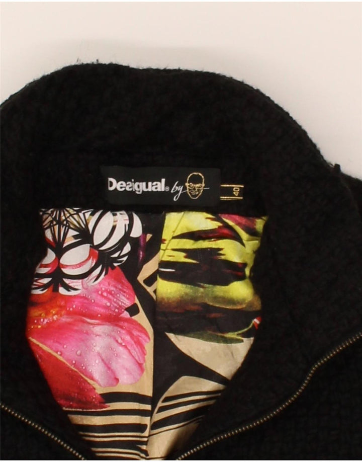 DESIGUAL Womens Overcoat EU 40 Medium Black Polyester Vintage Desigual and Second-Hand Desigual from Messina Hembry 