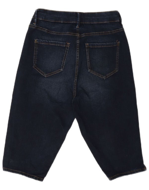 Marks & Spencer Womens Bermuda Denim Shorts UK 8 Small W26 Navy Blue Cotton