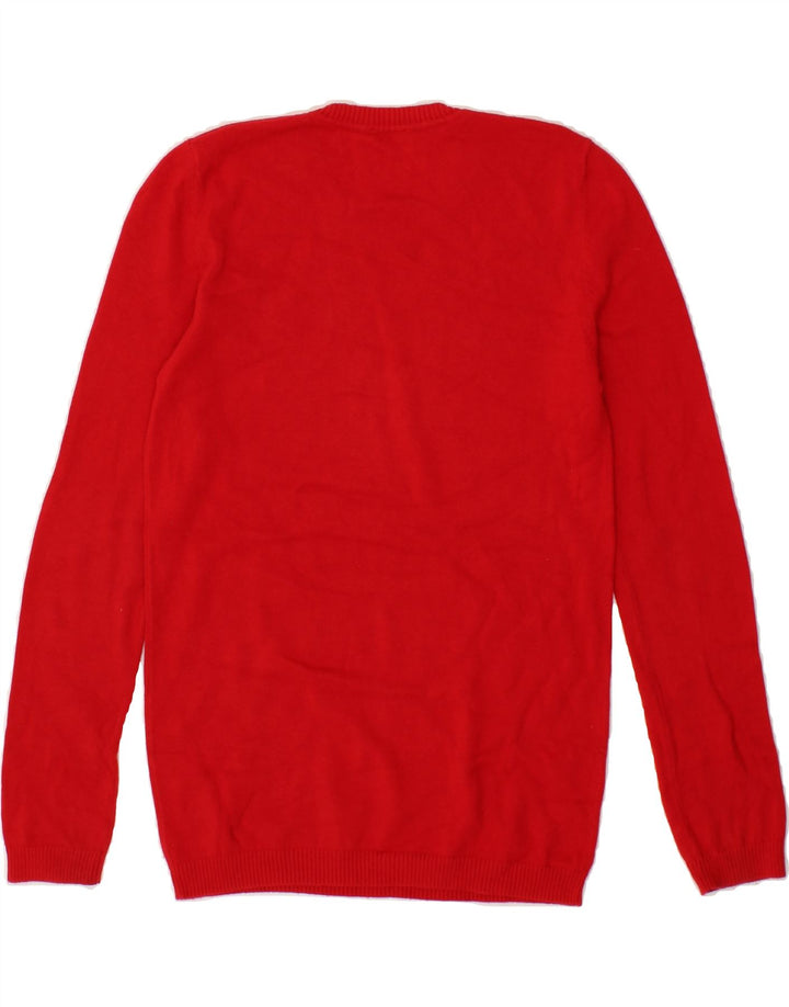 BENETTON Womens Crew Neck Jumper Sweater UK 8 Small Red Vintage Benetton and Second-Hand Benetton from Messina Hembry 