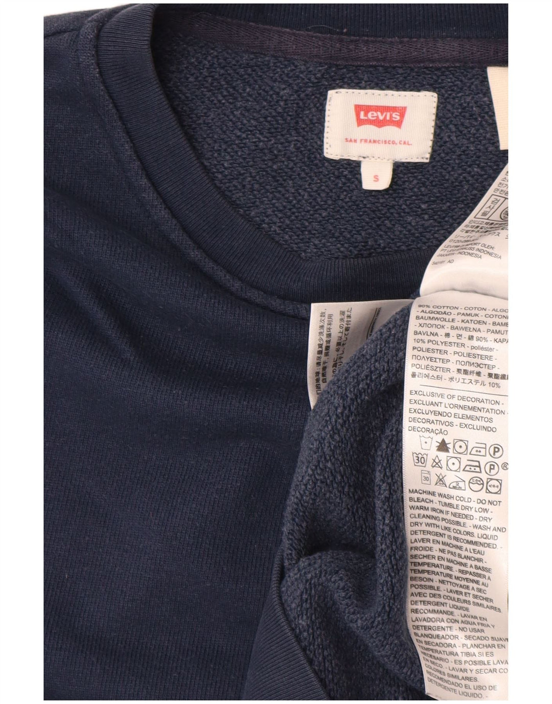 Hanorac pentru bărbați LEVI'S Pulover mic din bumbac bleumarin