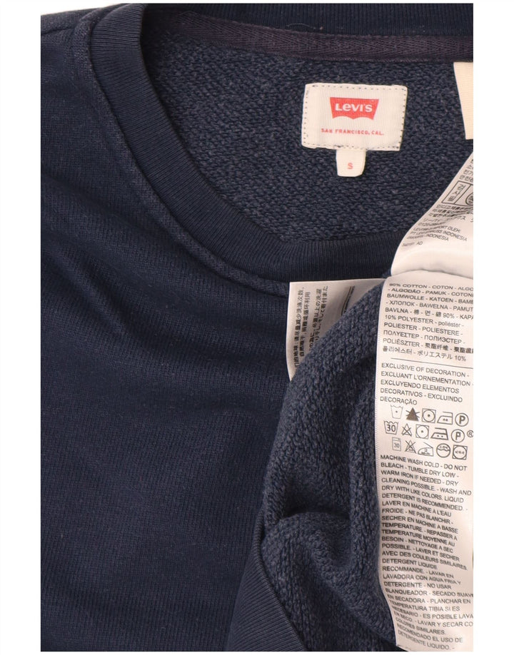 Hanorac pentru bărbați LEVI'S Pulover mic din bumbac bleumarin