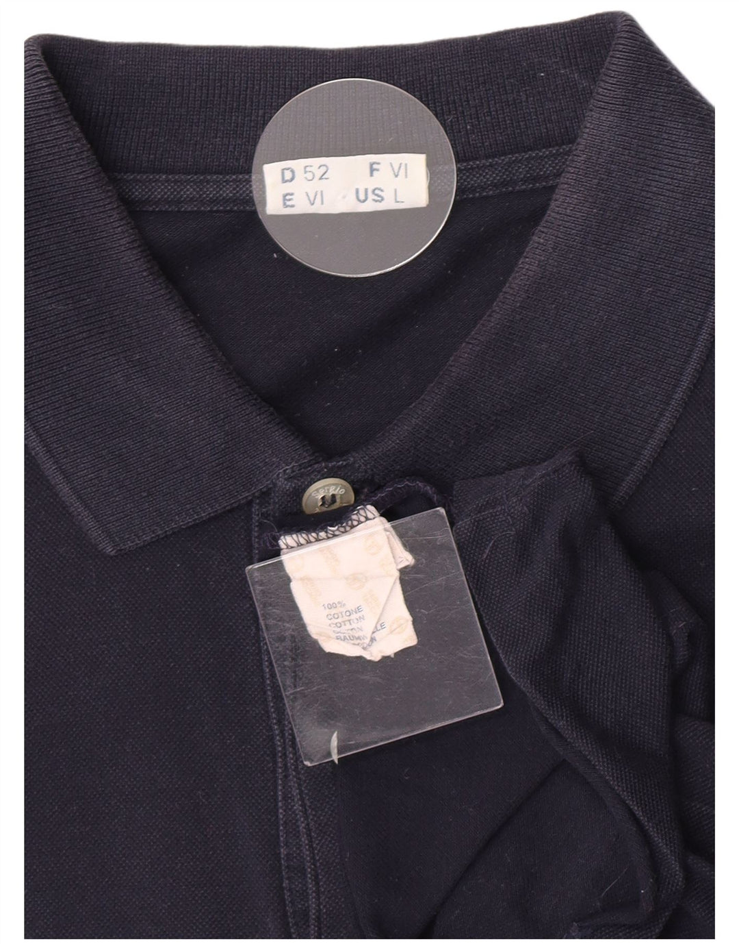 Sergio Tacchini Mens Polo Shirt Large Navy Blue Cotton