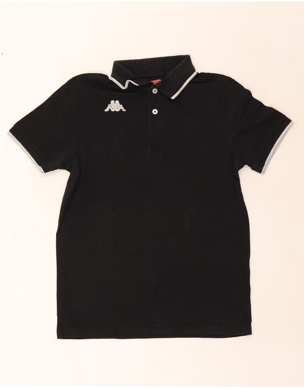 Kappa Mens Polo Shirt Small Black Striped Cotton