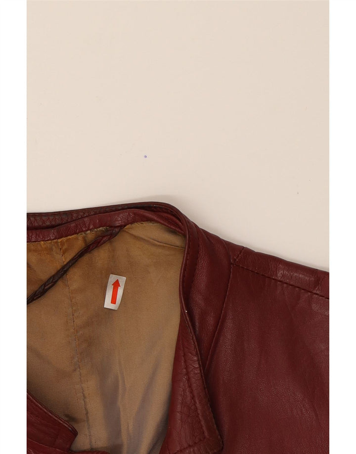 VINTAGE Womens Leather Jacket UK 16 Large Burgundy Vintage Vintage and Second-Hand Vintage from Messina Hembry 