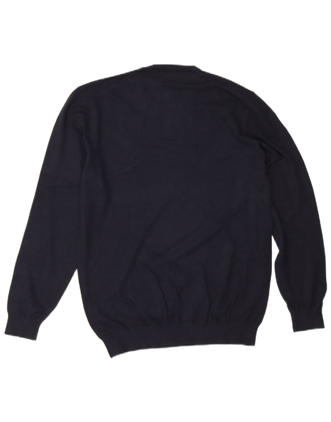 Zara Mens Crew Neck Jumper Sweater Medium Navy Blue Viscose