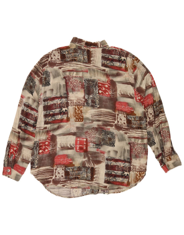 Camicetta oversize da donna vintage IT 48 XL Patchwork multicolore