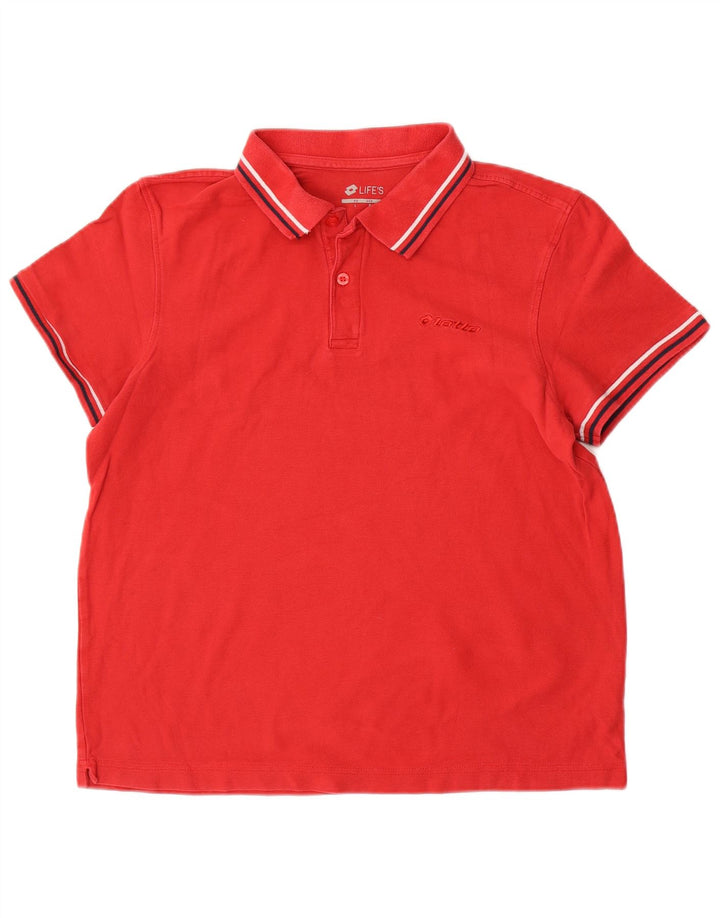Lotto Mens Life's Polo Shirt Medium Red Cotton