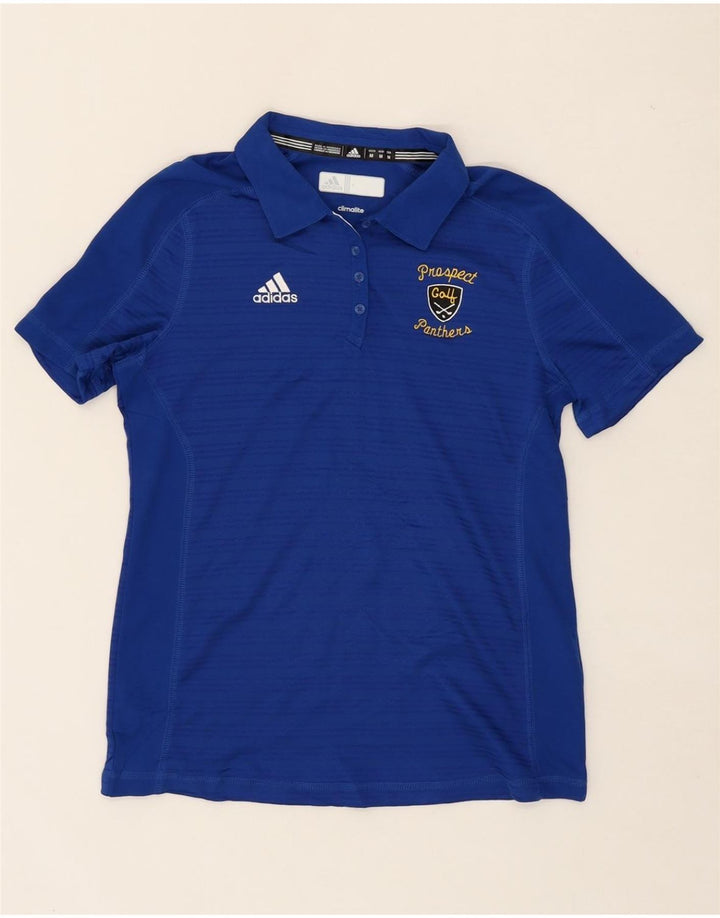 ADIDAS Womens Climalite Polo shirt UK 14 Medium Blue Striped Polyester Vintage Adidas and Second-Hand Adidas from Messina Hembry 
