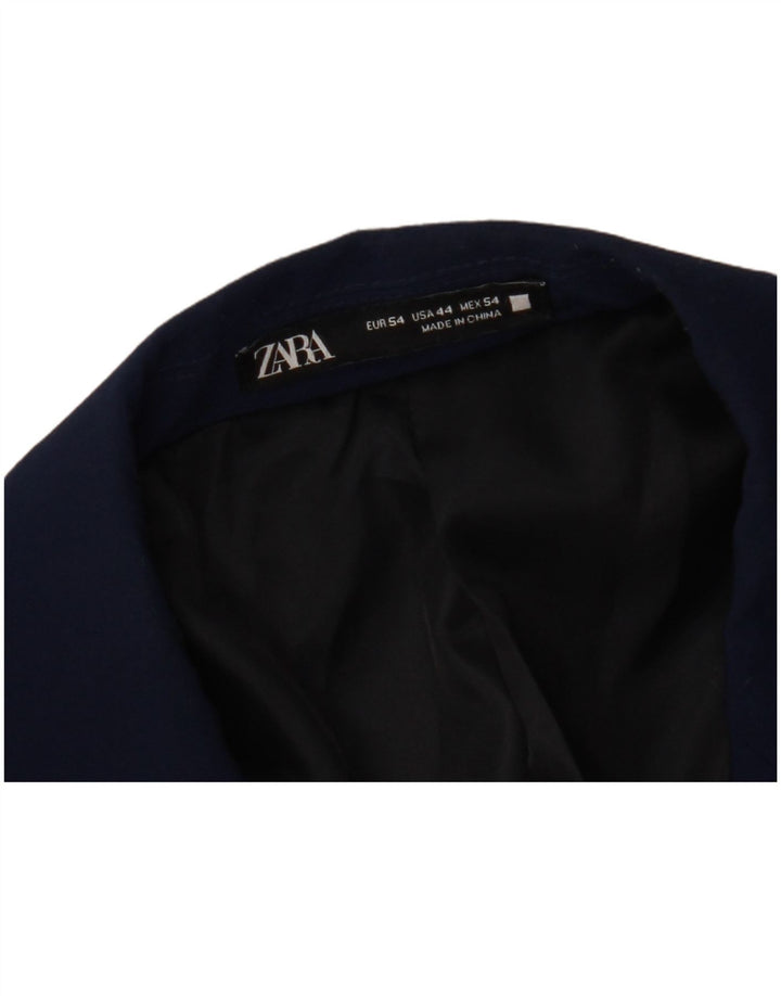 ZARA Mens 2 Button Blazer Jacket EU 54 XL Navy Blue