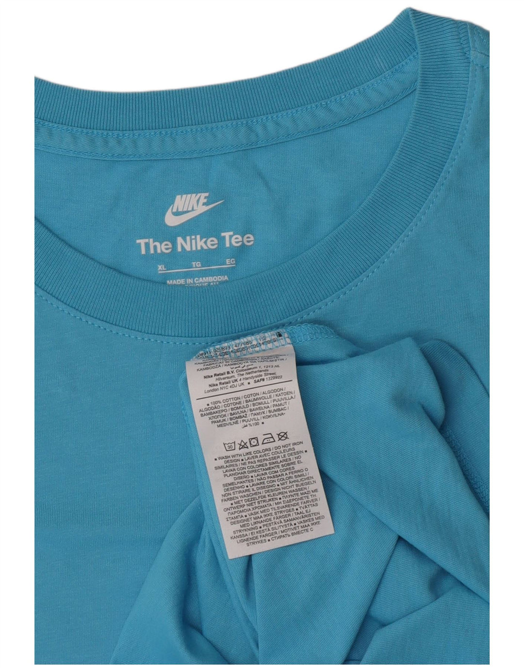 Nike Mens T-Shirt Top XL Blue Cotton