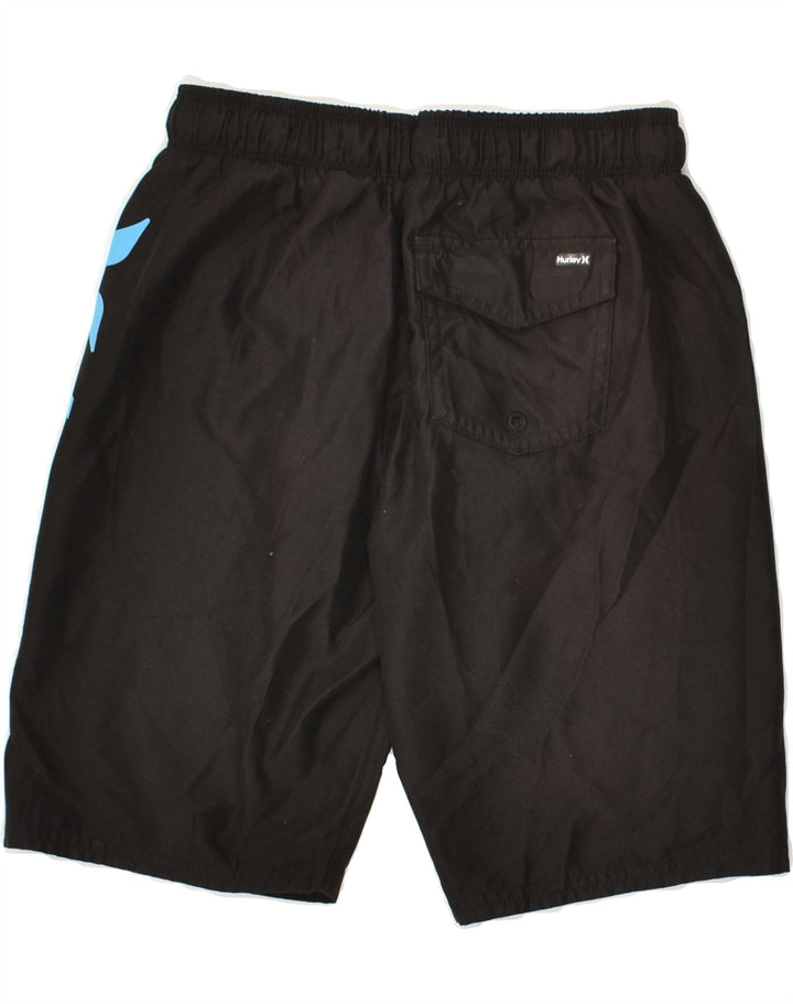 HURLEY Boys Graphic Sport Shorts 10-11 Years Medium Black Polyester Vintage Hurley and Second-Hand Hurley from Messina Hembry 