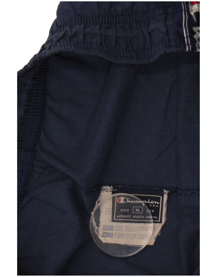 Champion Mens Graphic Sport Shorts XL Navy Blue Polyester