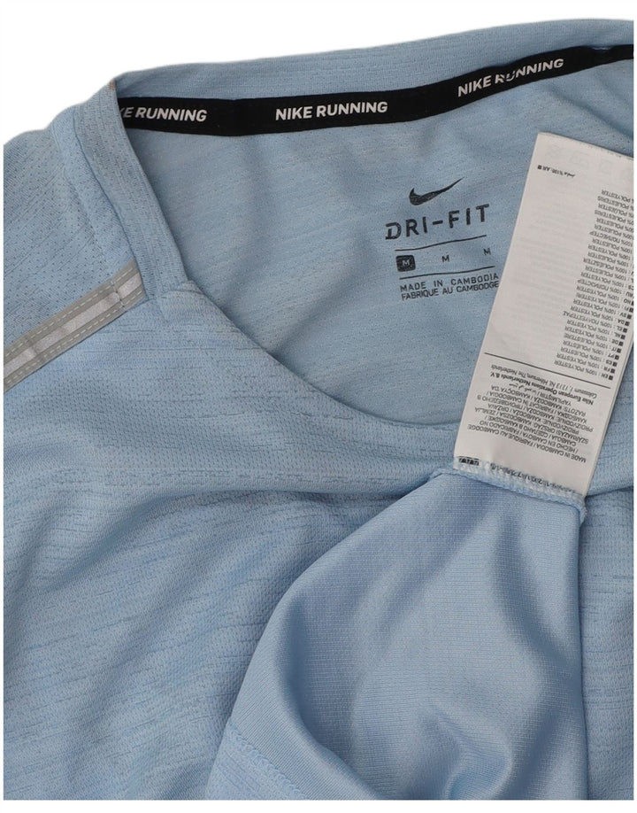 Nike Mens Dri Fit T-Shirt Top Medium Blue Polyester