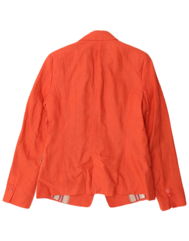 Zara Womens 1 Button Blazer Jacket UK 12 Medium Orange
