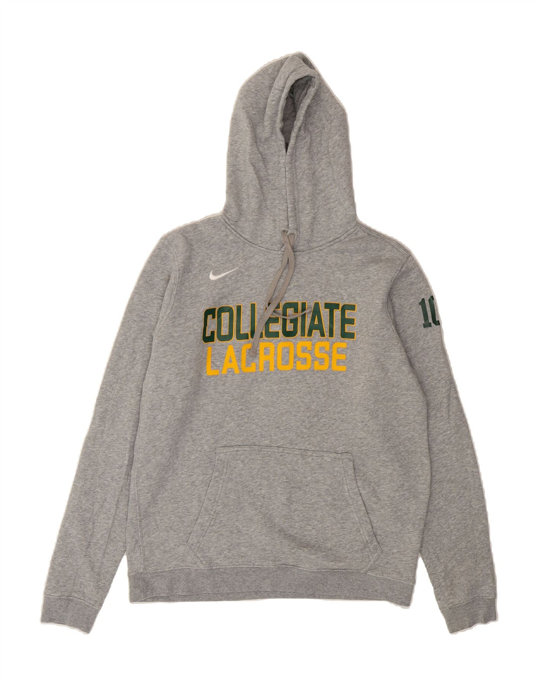 NIKE Mens Collegiate Graphic Hoodie Jumper Medium Grey Cotton Vintage Nike and Second-Hand Nike from Messina Hembry 