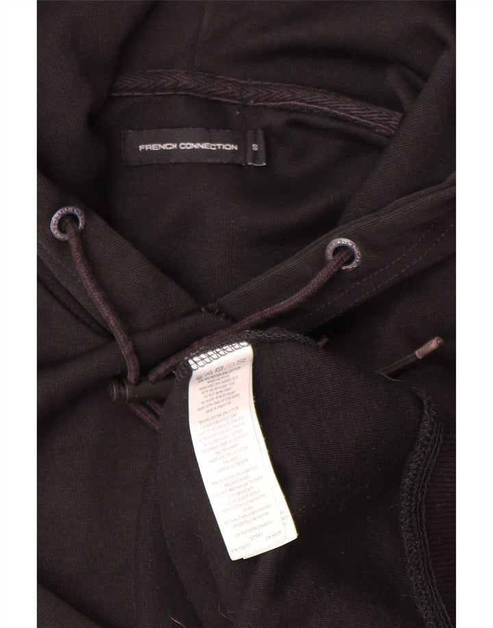 French Connection Mens Hoodie Jumper Small Black Polyester