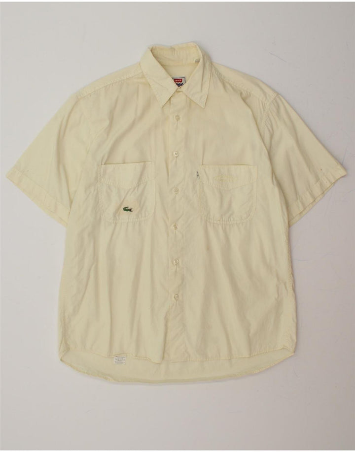 LEVI'S Mens Short Sleeve Shirt Small Yellow Cotton Vintage Levi's and Second-Hand Levi's from Messina Hembry 