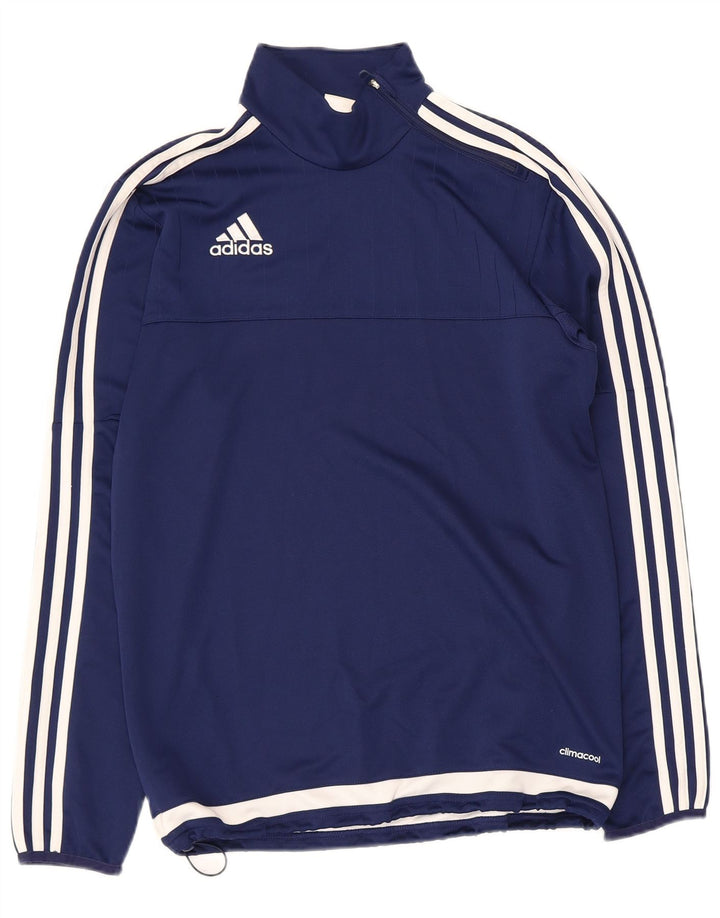 Adidas Mens Climacool Pullover Tracksuit Top Small Navy Blue Colourblock