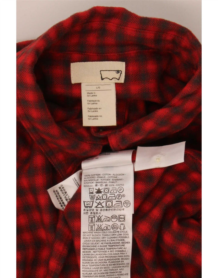 Levi's Damen-Flanell-Pullover-Hemd, UK 16, große rote Gingham-Baumwolle