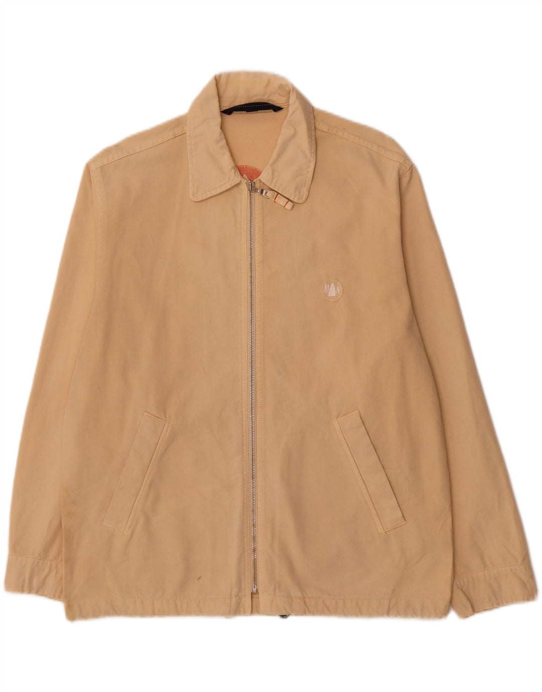 MURPHY & NYE Womens Bomber Jacket UK 14 Medium Beige Cotton Vintage Murphy & Nye and Second-Hand Murphy & Nye from Messina Hembry 