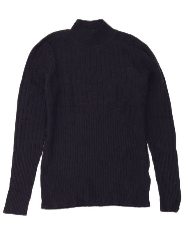 Maglione maglione a collo alto da donna Marks & Spencer UK 12 medio blu navy