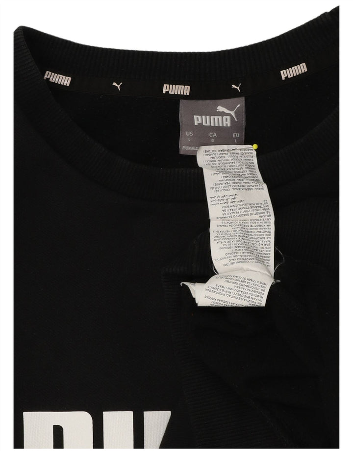 Puma Mens Graphic Sweatshirt Jumper Large Black Cotton