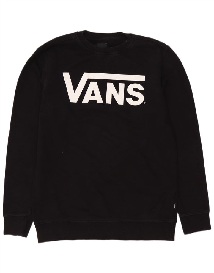 Ανδρικό γραφικό φούτερ VANS, μεσαίο μαύρο βαμβακερό