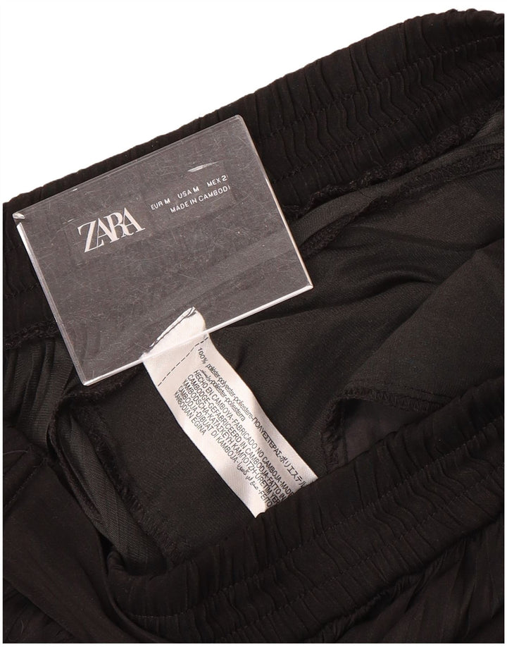 Zara Womens Cullotes Capri Trousers Medium W30 L22 Black Polyester