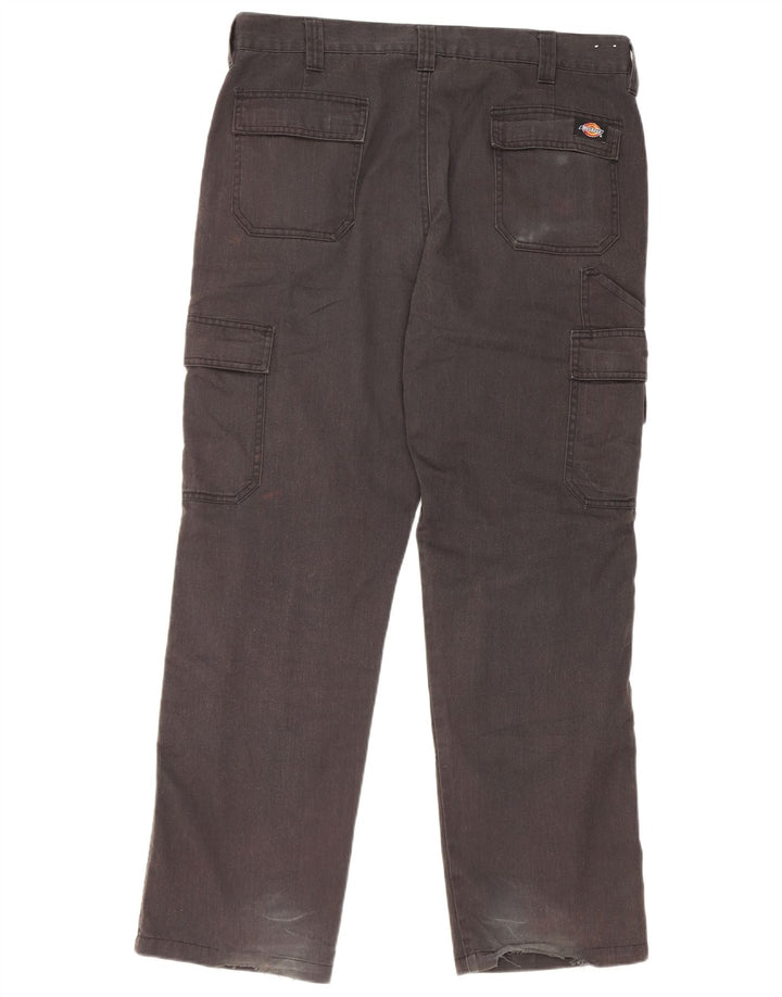 Dickies Mens Straight Cargo Trousers W36 L30 Black Polyester