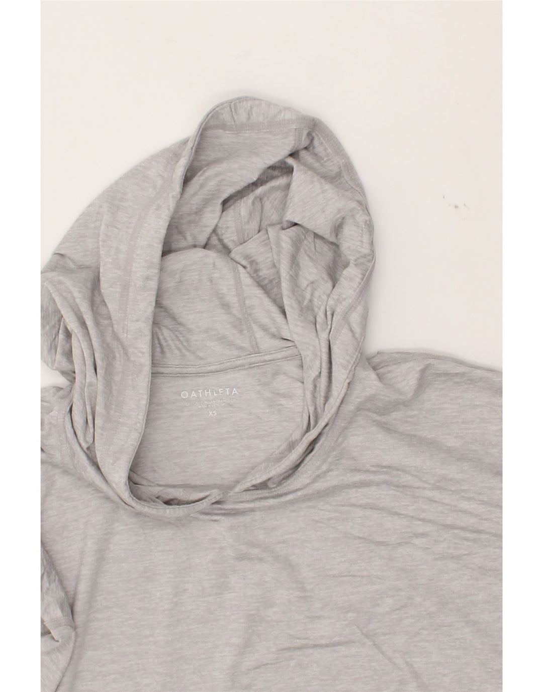 ATHLETA Womens Oversized Crop Hooded Top Long Sleeve UK 6 XS Grey Vintage Athleta and Second-Hand Athleta from Messina Hembry 