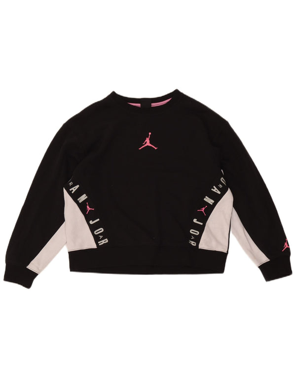 Jordan Mädchen-Sweatshirt mit Grafik, 13–14 Jahre, XL, Schwarz, Farbblock