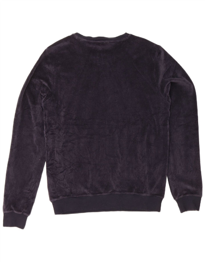 Tommy Hilfiger Sweat-Shirt Graphique en Velours Homme Bleu Marine Moyen