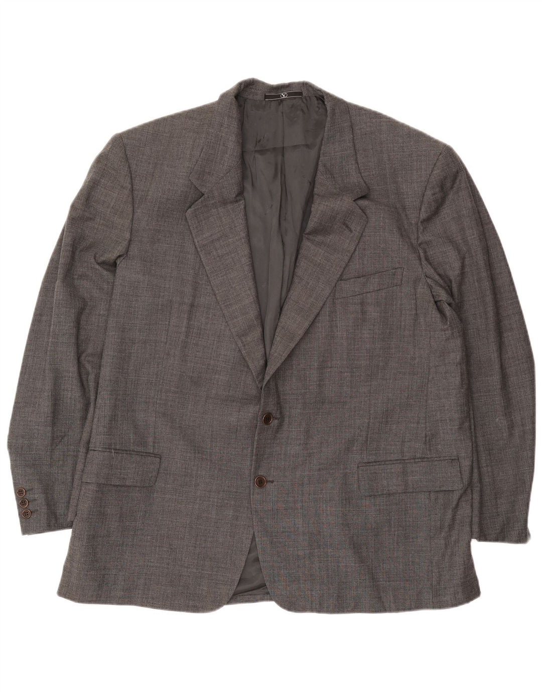Valentino Mens 2 Button Blazer Jacket UK 42 XL Grey Virgin Wool