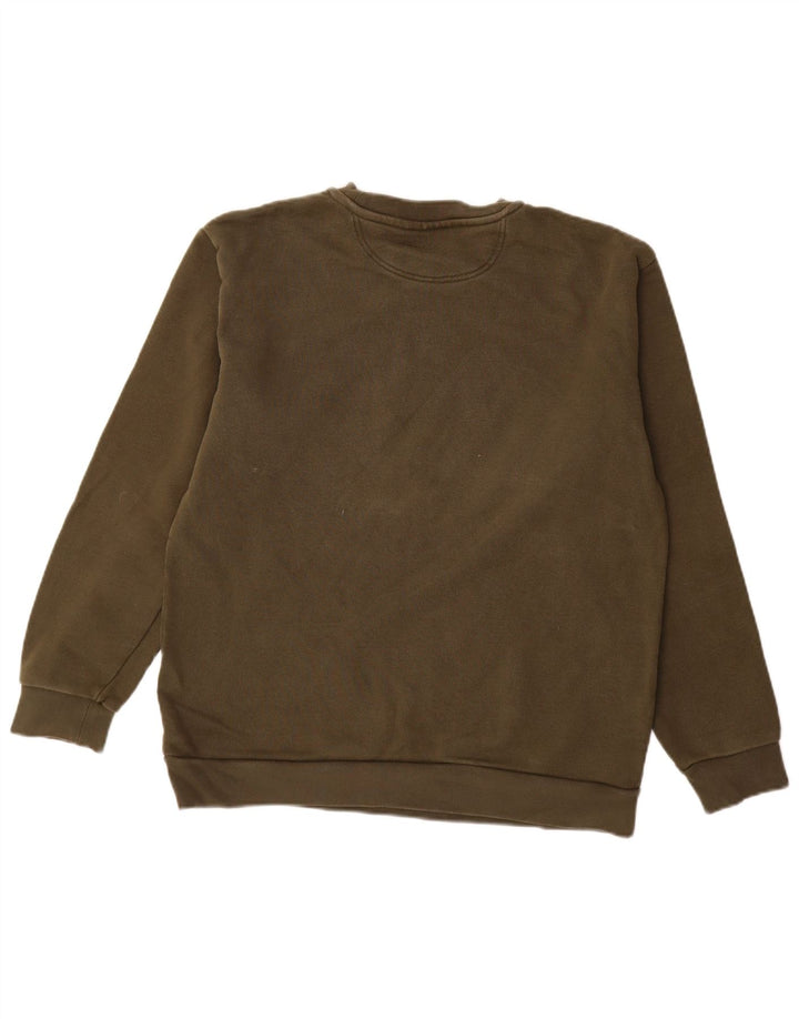 ADIDAS Mens Graphic Sweatshirt Jumper Medium Khaki Cotton