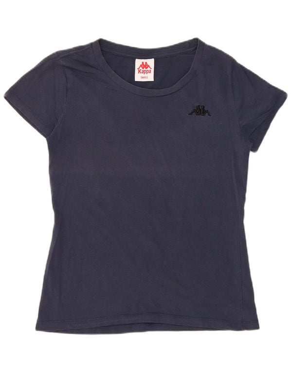 Kappa T-Shirt Femme Top UK 10 Small Bleu Marine Coton