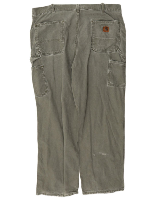 Carhartt Mens Loose Fit Cargo Trousers W38 L30 Grey Cotton